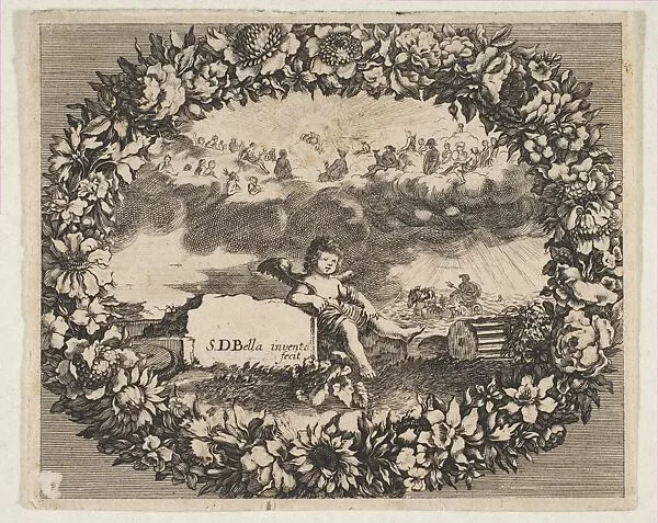 Title page: Cupid, from "Game of Mythology" (Jeu de la Mythologie) — Stefano della Bella|Johanna Christina Küsell