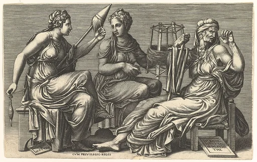 The Three Fates Clotho, Lachesis, and Atropos