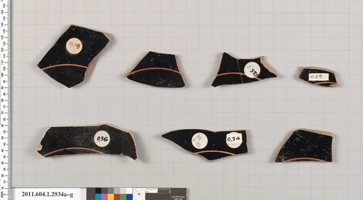 Terracotta fragments of kylikes (drinking cups)