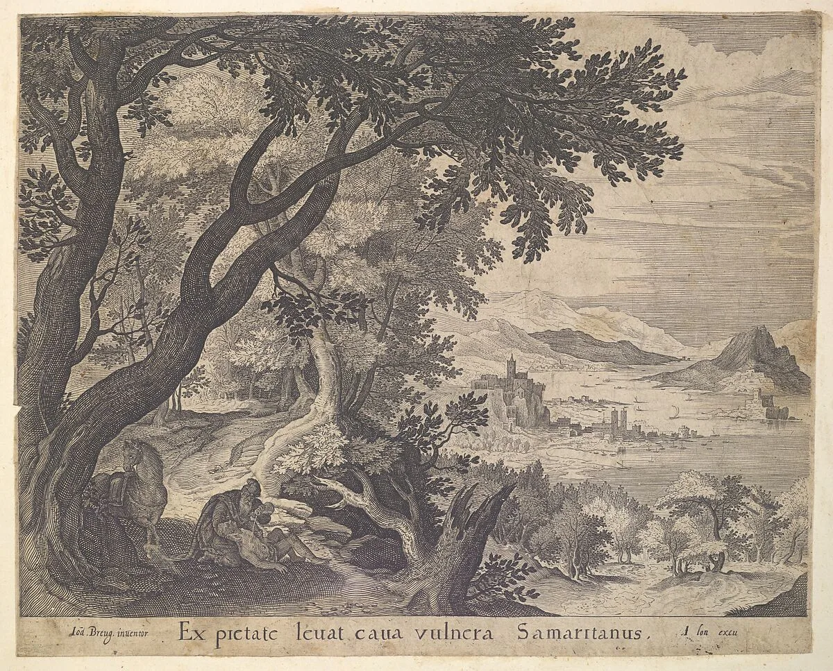 The Good Samaritan Finds the Man — Jan Brueghel the Elder|Assuerus van Londerseel