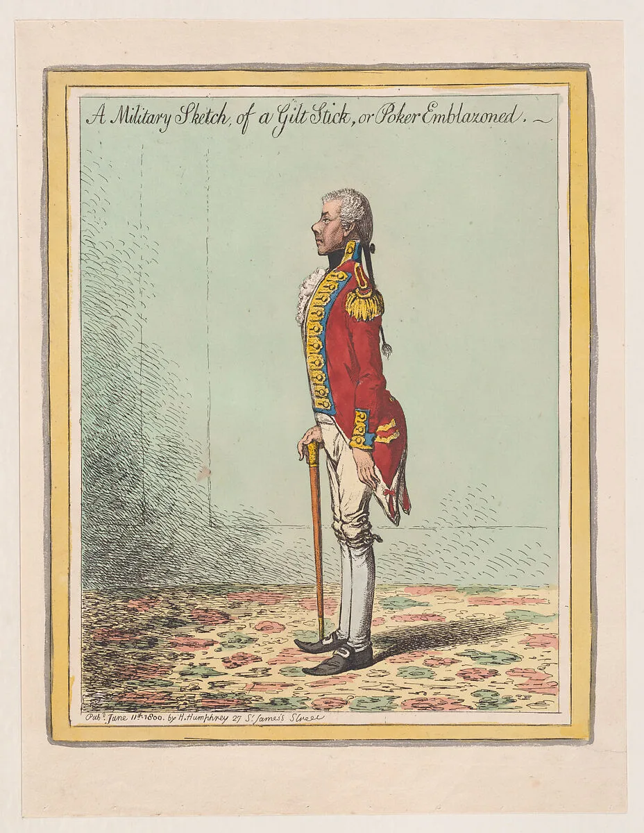 A Military Sketch, of a Gilt Stick, or Poker Emblazoned — James Gillray|Hannah Humphrey