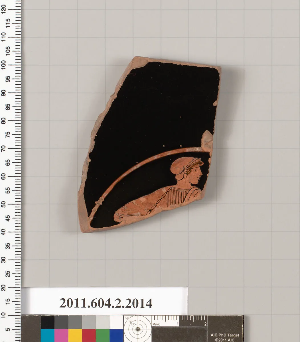 Terracotta fragment of a stemmed plate — Briseis Painter