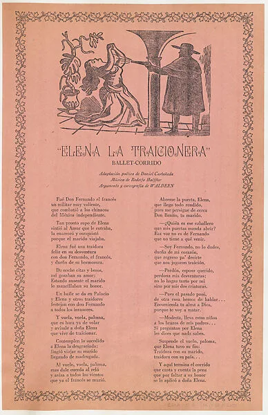 Corrido (ballad) relating to a woman who cheated on her husband and was then killed — José Chávez Morado