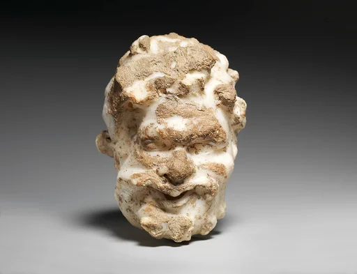 Marble head of a satyr