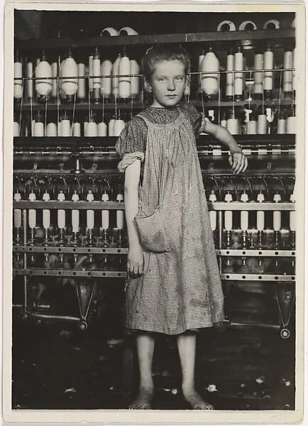 Addie Card, 12 years. Spinner in North Pownal Cotton Mill. Girls in mill say she is ten years. She admitted to me she was twelve; that she started during school vacation and now would "stay". Location: Vermont — Lewis Hine