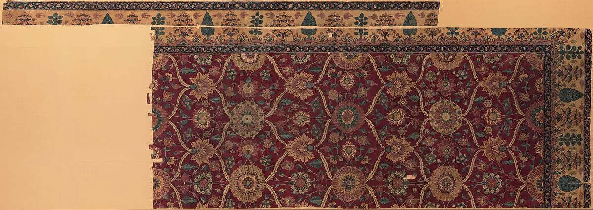 Fragments of a Carpet with Lattice and Blossom Pattern — Unknown