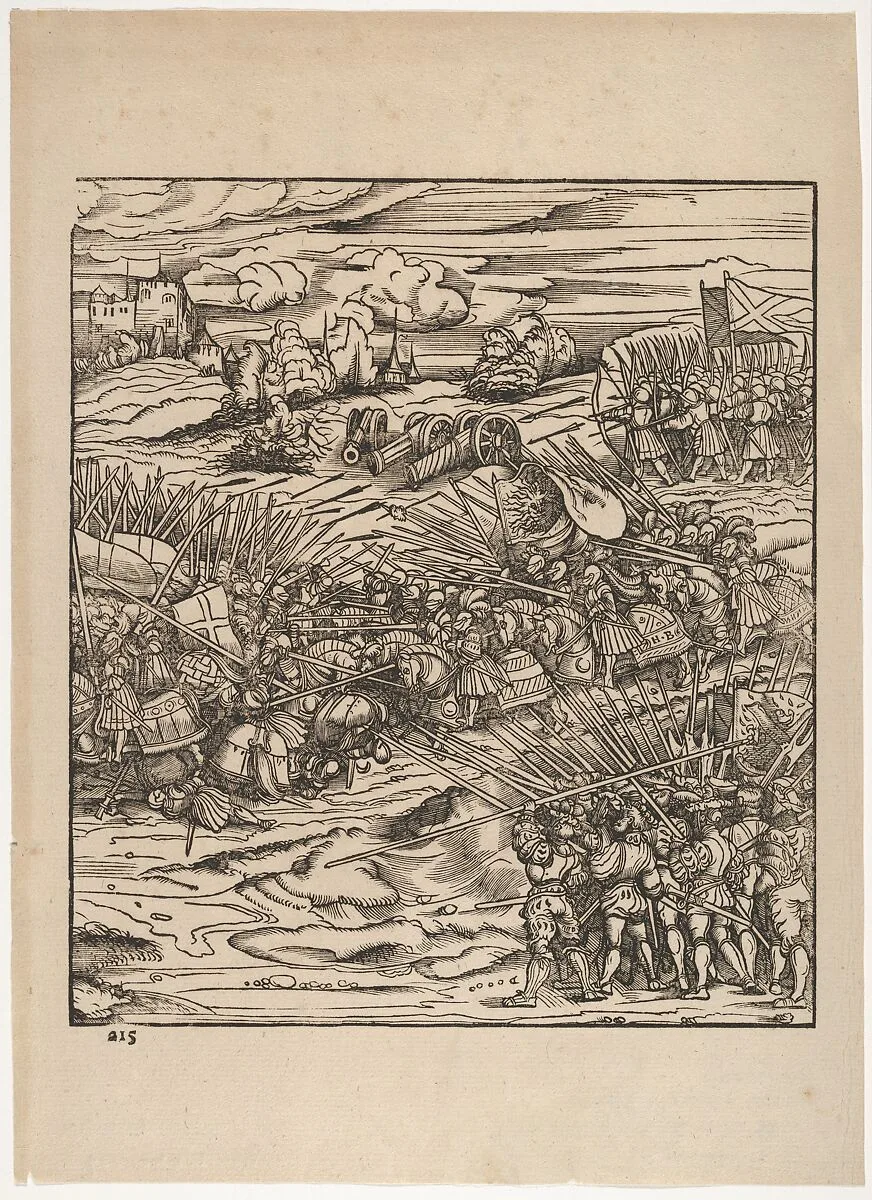 The Battle of the Spurs, from "Der Weisskunig" — Hans Burgkmair|Jost de Negker|Marx Treitz-Sauerwein von Ehrentreitz