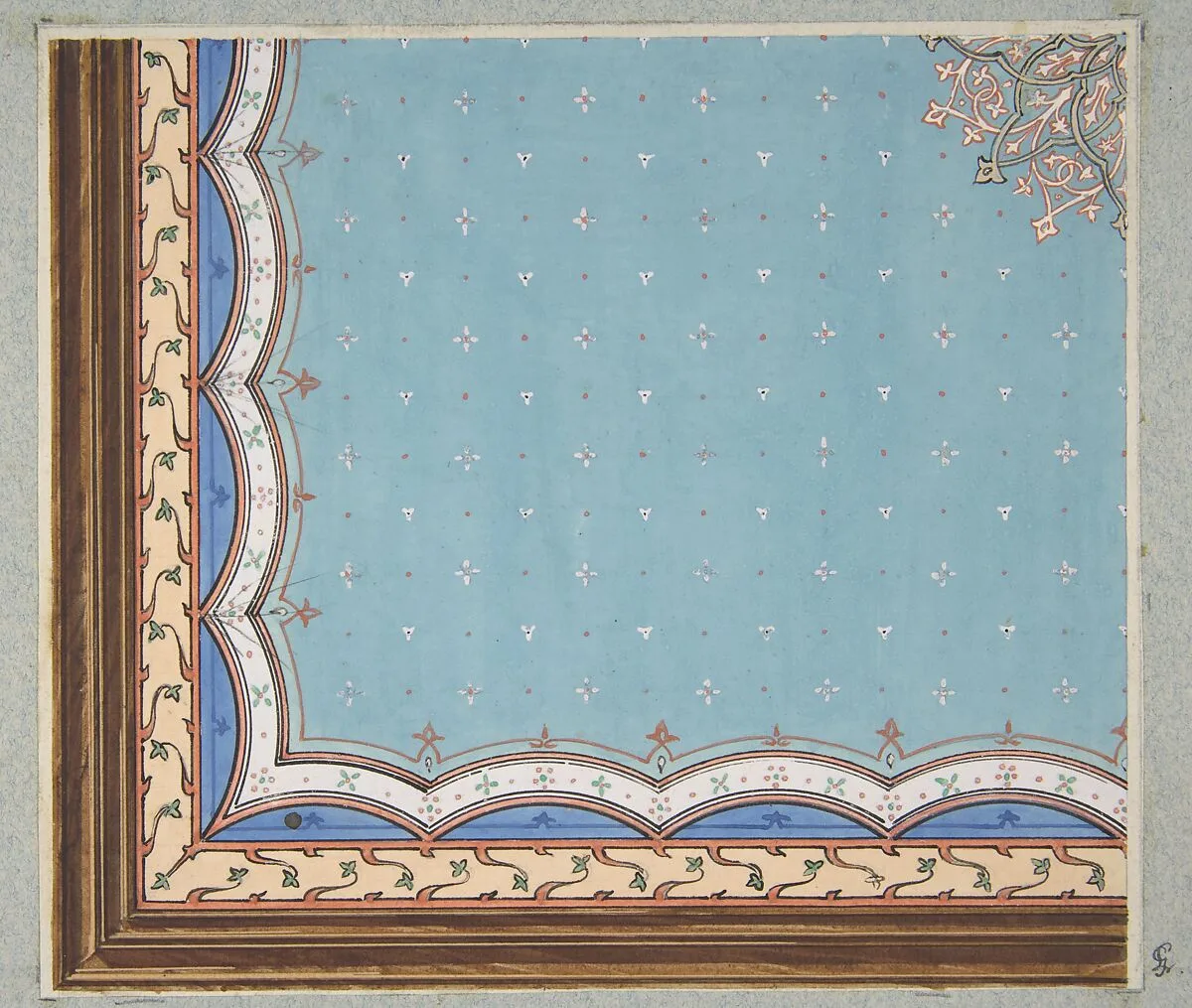 Design for the painted decoration of a ceiling — Jules-Edmond-Charles Lachaise|Eugène-Pierre Gourdet