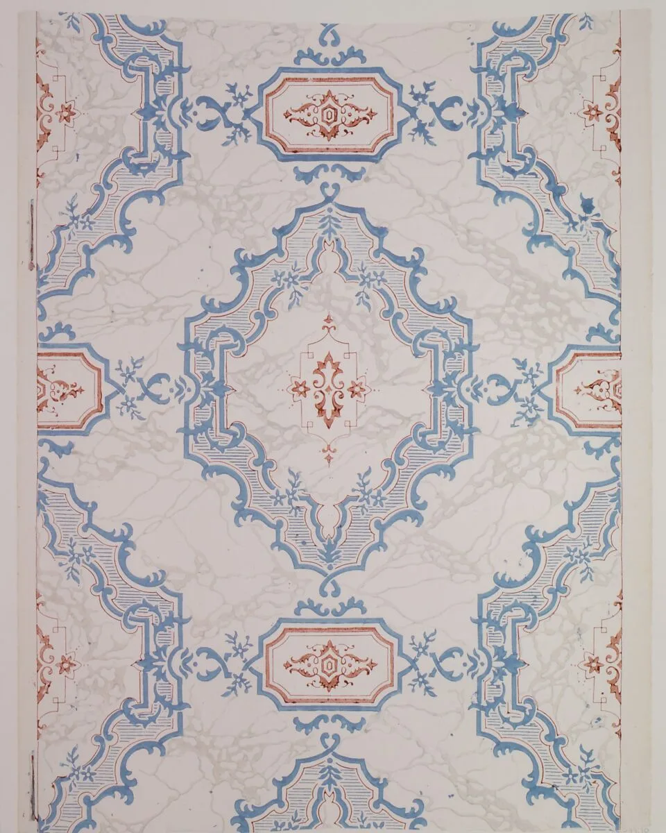 Entrance-hall Wallpaper from the Collins House — Anonymous, American, 19th century