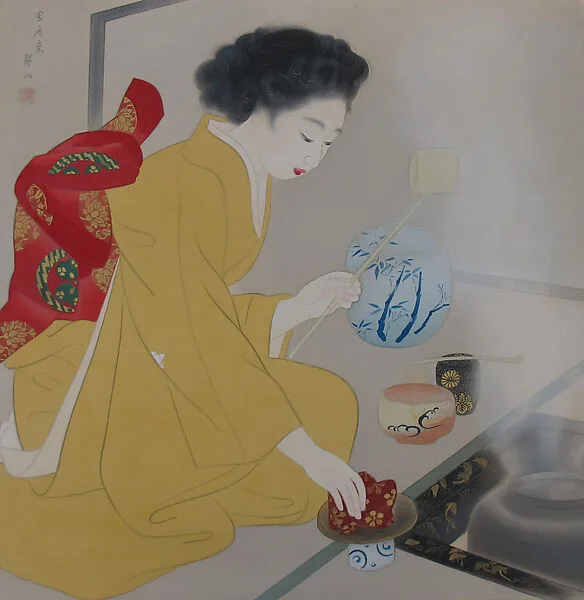 お茶をたてる少女|Young Woman Preparing Tea — Miki Suizan