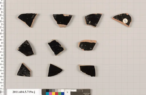 Terracotta fragments of kylikes (drinking cups)