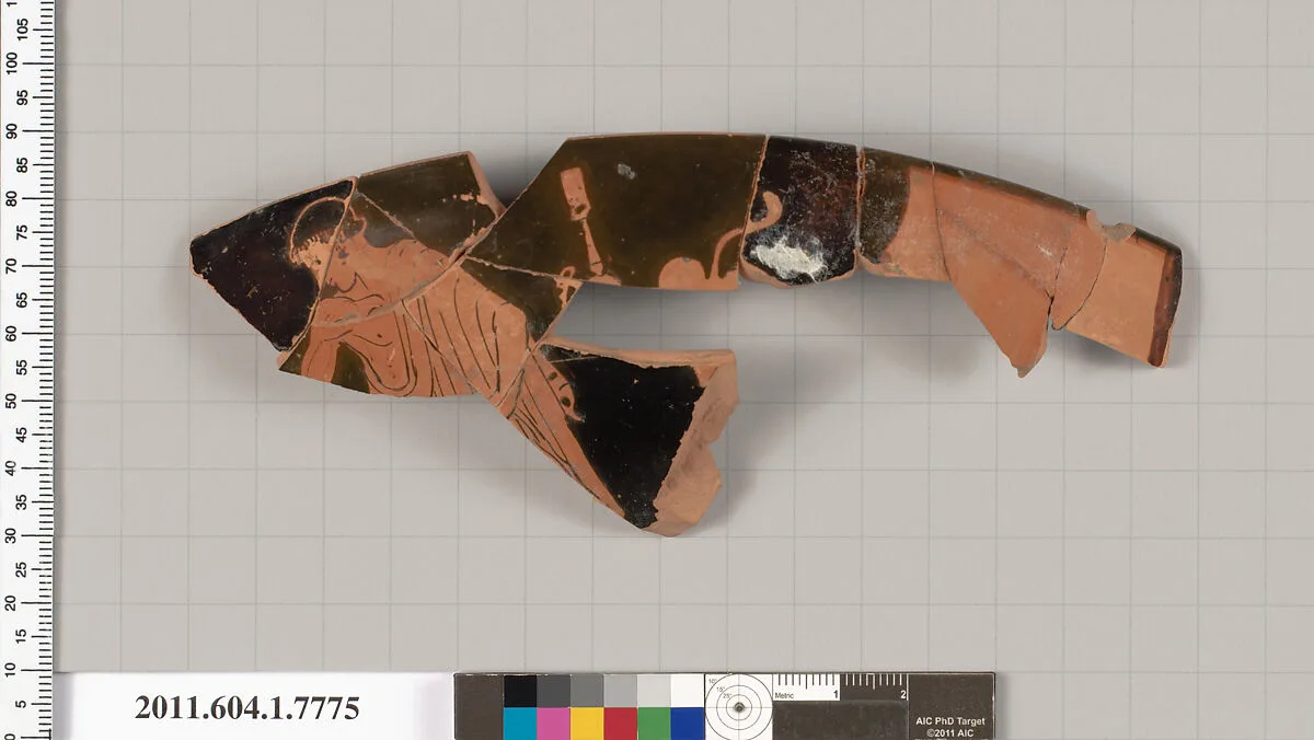 Terracotta rim fragment of a kylix (drinking cup) — Unknown