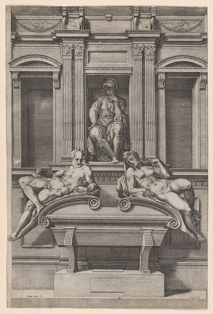 The Tomb of Lorenzo de' Medici from The Tombs of the Medici — Cornelis Cort|Michelangelo Buonarroti