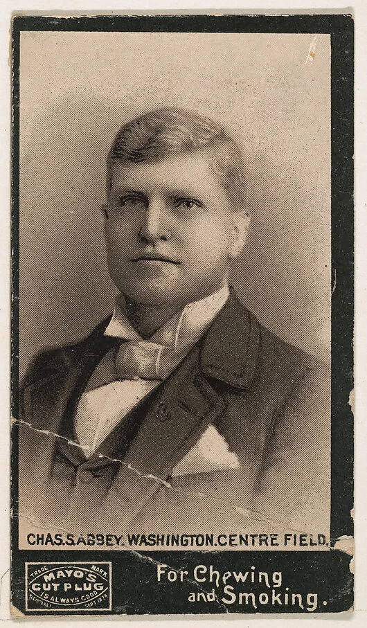 Charles S. Abbey, Center Field, Washington, from Mayo's Cut Plug Baseball series (N300) — P.H. Mayo & Brother, Richmond, Virginia