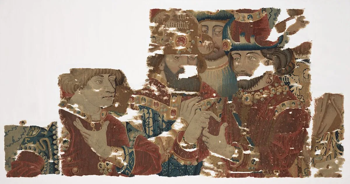 Busts of Achilles, Agamemnon, and Hector in Conference (from Scenes from The Story of The Trojan War) — Pasquier Grenier of Tournai