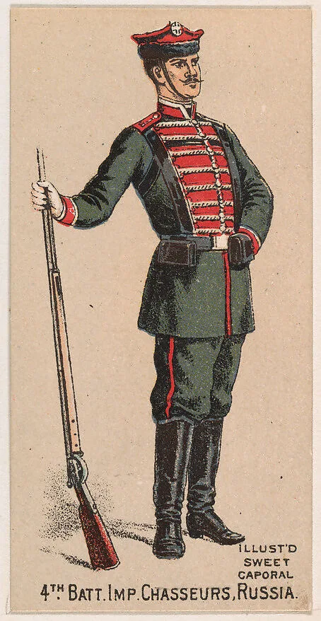 4th Battalion, Imperial Chasseurs, Russia, from the Military Series (N224) issued by Kinney Tobacco Company to promote Sweet Caporal Cigarettes — Kinney Brothers Tobacco Company