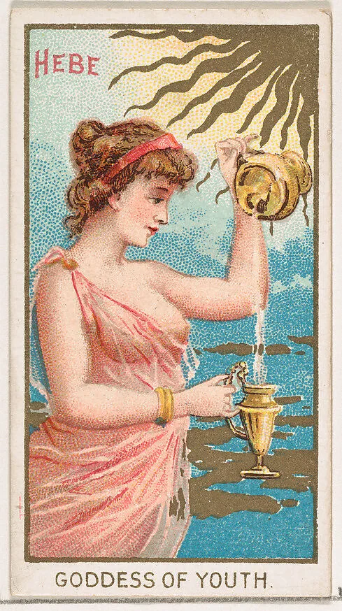 Hebe, Goddess of Youth, from the Goddesses of the Greeks and Romans series (N188) issued by Wm. S. Kimball & Co. — Ketterlinus Lithography Company|William S. Kimball & Company