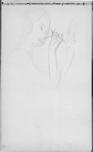Javanese Dancer Applying Make-up (from Sketchbook of Javanese Dancers)