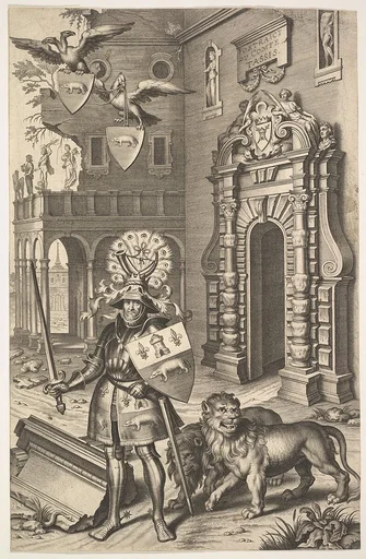 Allegorical Portrait of Count Tassis illustration from Jean Jacques Chifflet, Les marques d'honneur de la Maison de Tassis (Antwerp, 1645)