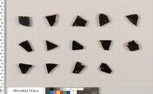 Terracotta fragments of kylikes (drinking cups)