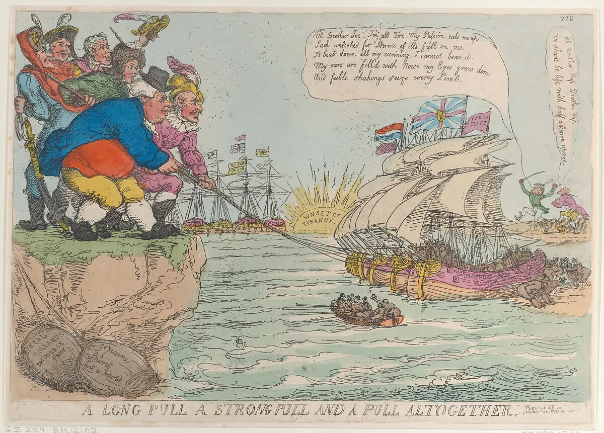 A Long Pull A Strong Pull and a Pull Altogether — Thomas Rowlandson|Joseph Bonaparte|Thomas Tegg|Napoléon Bonaparte