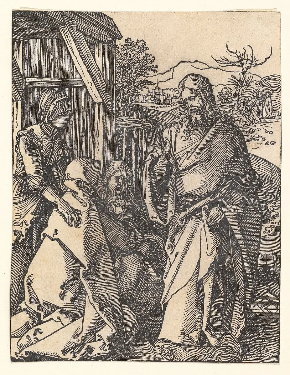 Christ Taking Leave from his Mother, from "The Small Passion" — Albrecht Dürer