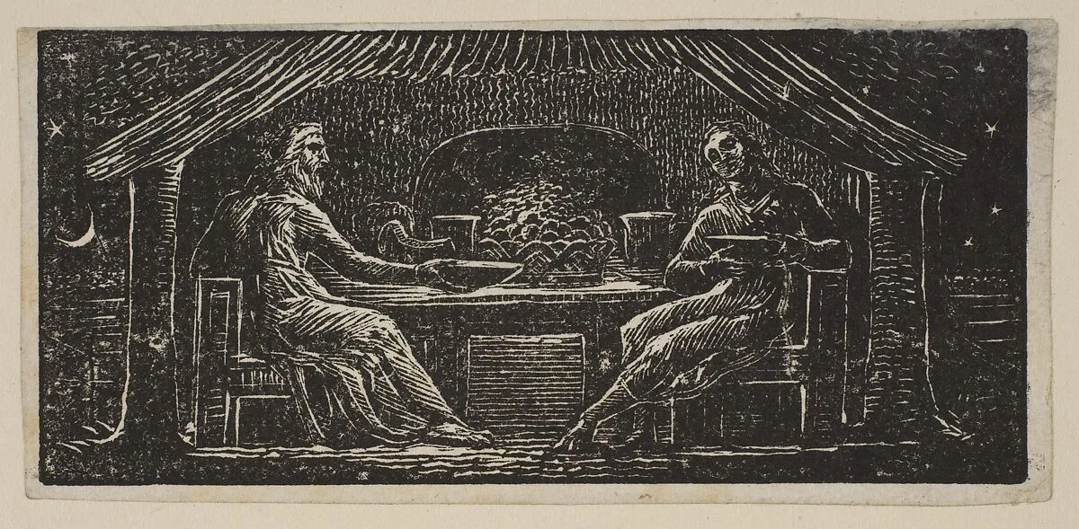 Thenot and Colinet Eat Their Evening Meal, from Thornton's "Pastorals of Virgil" — William Blake|Virgil|Robert John Thornton