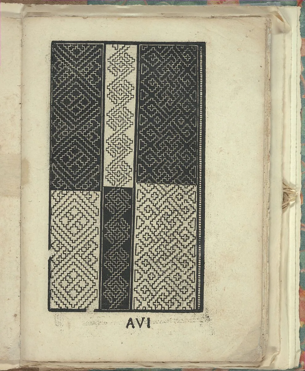Opera Nova Universali intitulata Corona di racammi, page 6 (recto) — Giovanni Andrea Vavassore