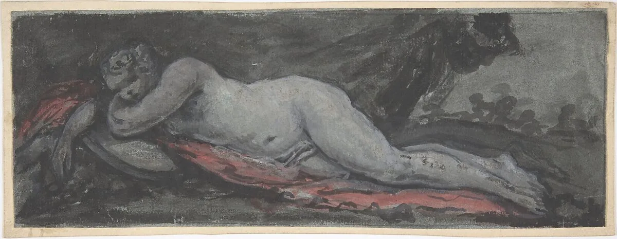 Reclining Nude — Anonymous, French, 18th century