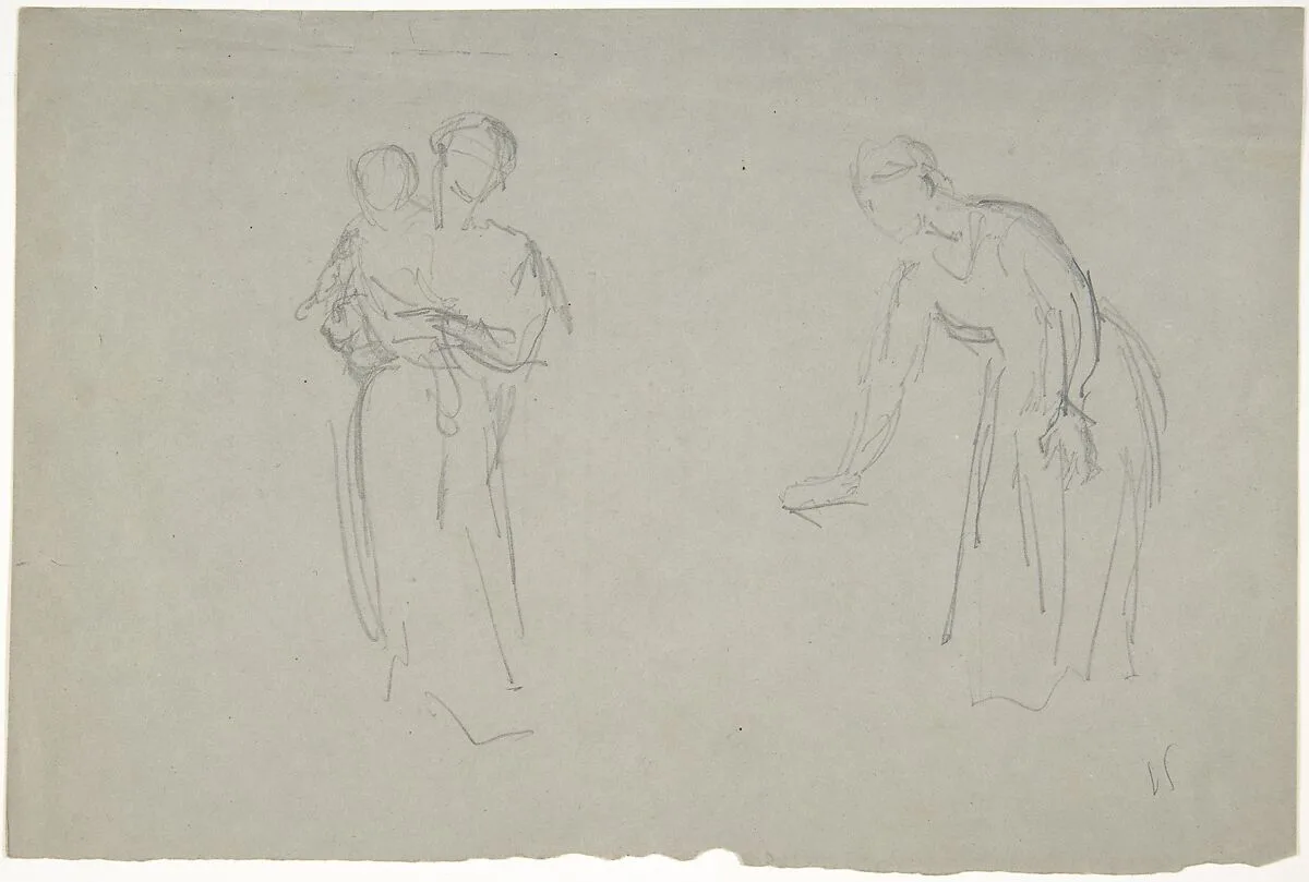 Mother and Child and a Female Figure — Narcisse-Virgile Diaz de la Peña