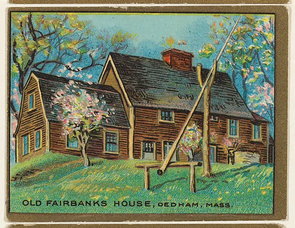 Old Fairbanks House, Dedham, Massachusetts, from the "Historic Homes" series (T69), issued with Helmar Cigarettes by S. Anargyros Tobacco Company — S. Anargyros Tobacco Company