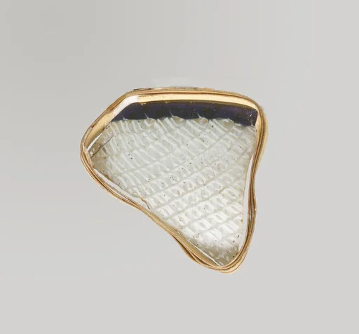 Glass network mosaic bowl fragment