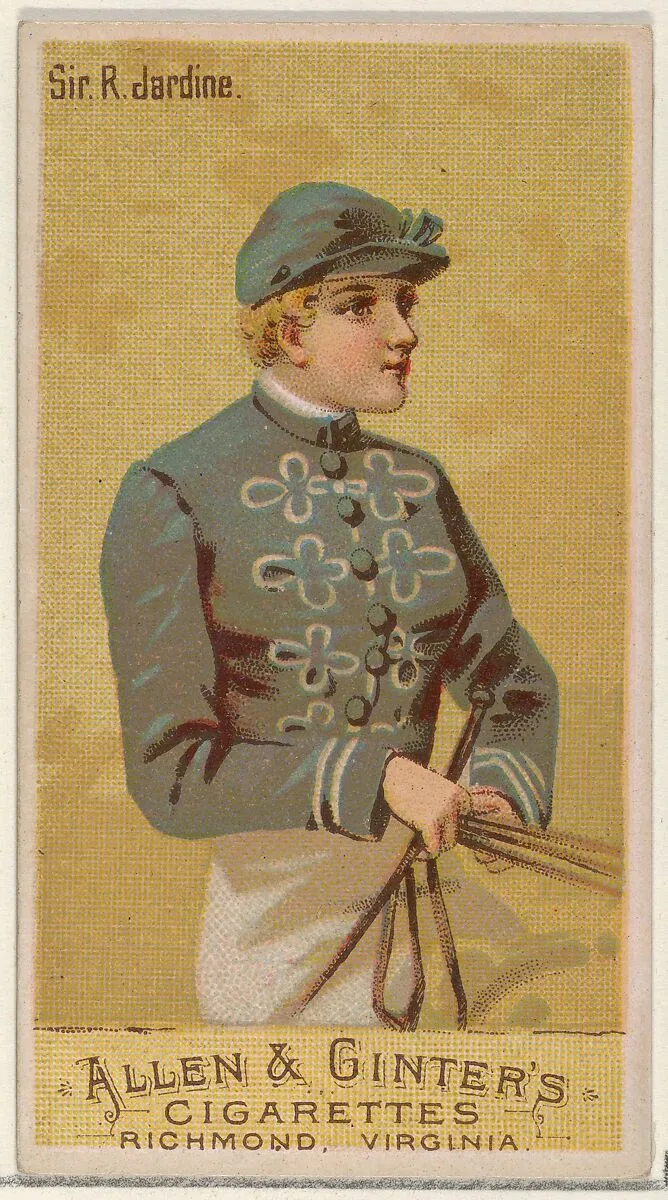 Sir R. Jardine, from the Racing Colors of the World series (N22a) for Allen & Ginter Cigarettes — Allen & Ginter