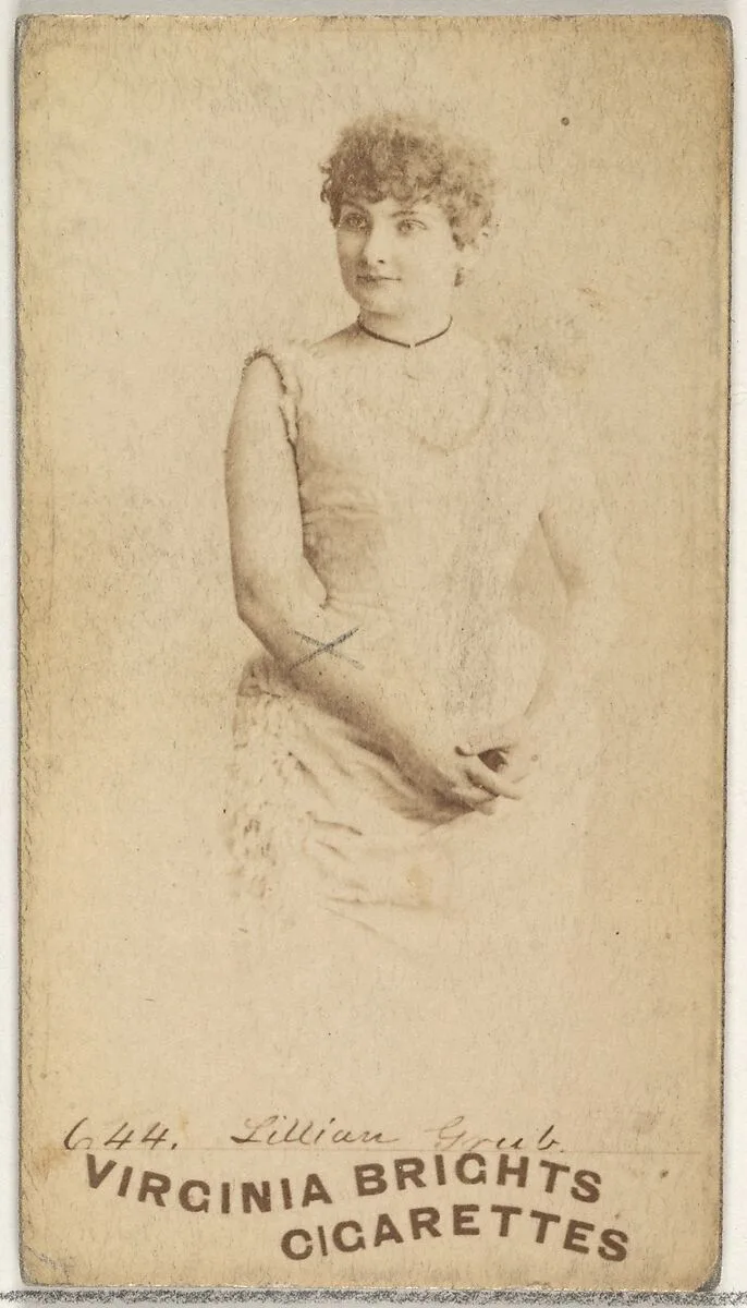 Card 644, Lillian Grub, from the Actors and Actresses series (N45, Type 1) for Virginia Brights Cigarettes — Allen & Ginter