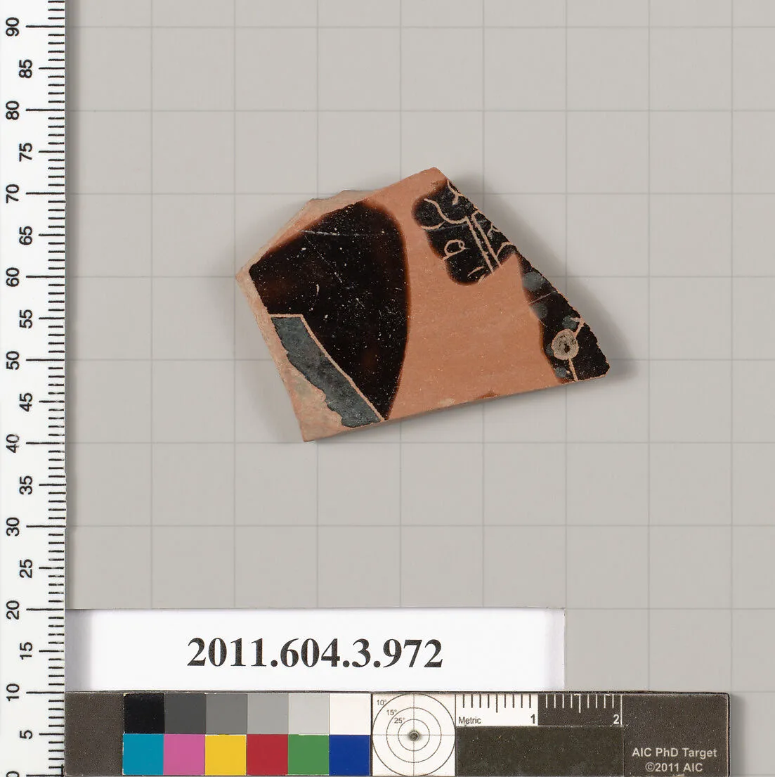Terracotta fragment of a lekanis lid (covered dish) — Unknown