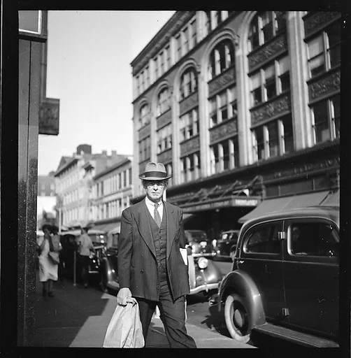 [80 Views of Bridgeport, Connecticut, Including: Pedestrians, Shoppers, Storefronts, and Remington Munitions Factory Workers, Commissioned by Fortune Magazine for "In Bridgeport's War Factories", Published September 1941]
