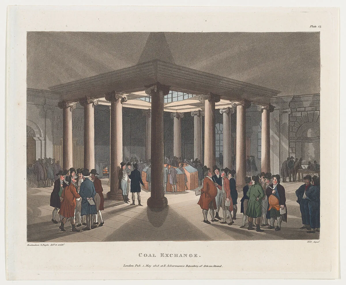 Coal Exchange — John Hill|Thomas Rowlandson|Rudolph Ackermann, London|Auguste Charles Pugin