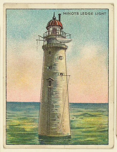 Minot Ledge Lights, from the "Lighthouse Series" (T77), issued with Hassan Cigarettes by the American Tobacco Company — American Tobacco Company