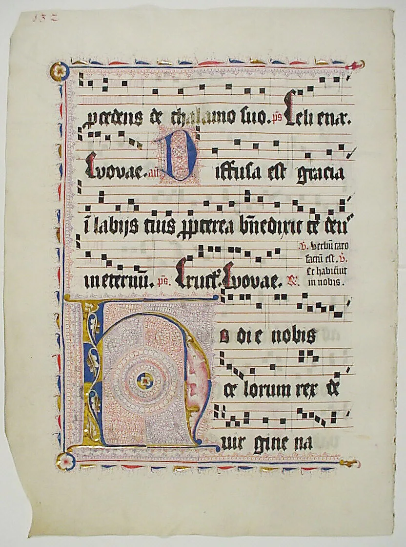 Manuscript Leaf with Initial H, from an Antiphonary — Unknown