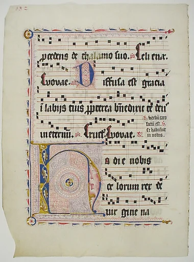 Manuscript Leaf with Initial H, from an Antiphonary