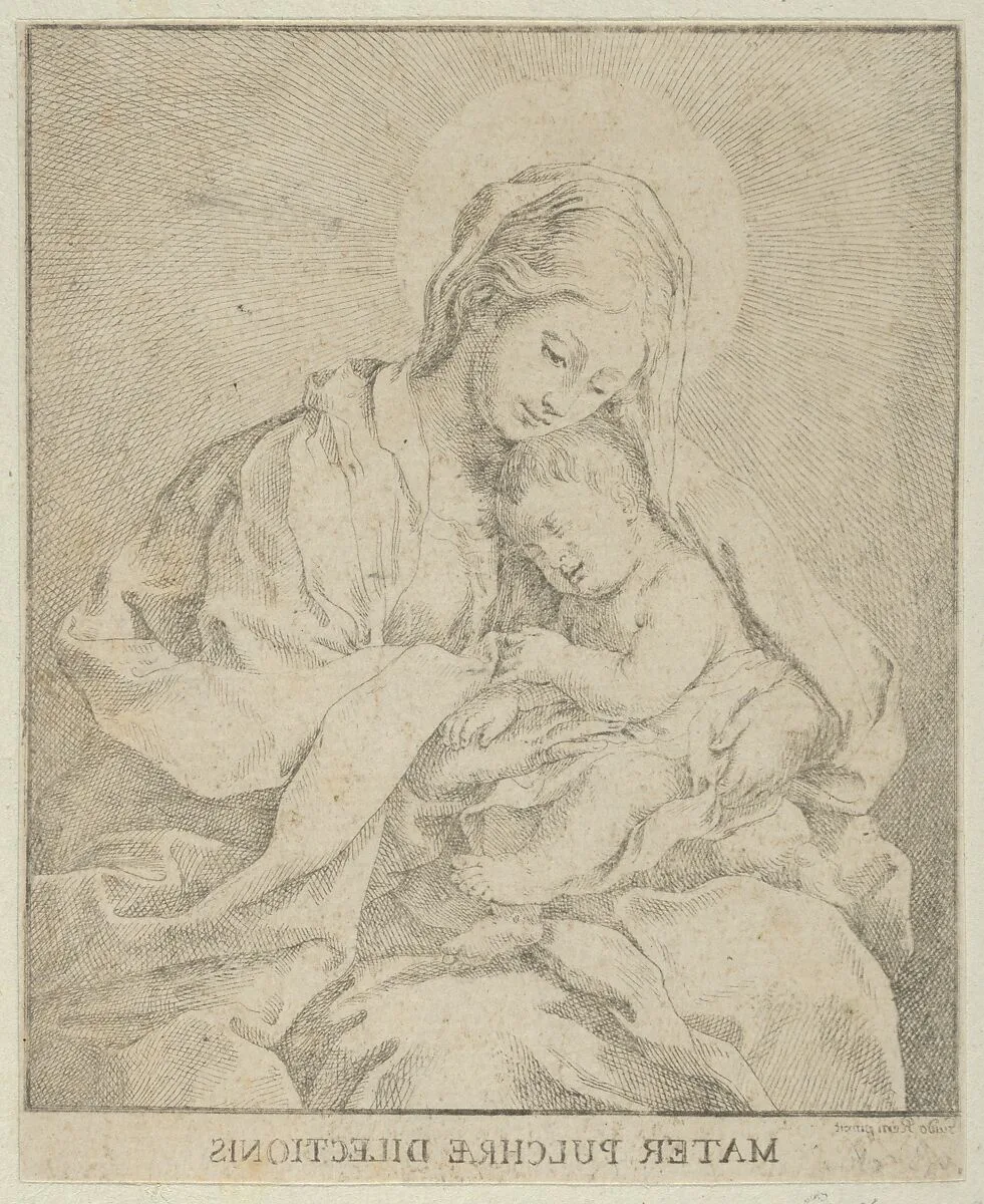 The Virgin holding the infant Christ, after Reni, counterproof — Guido Reni|Johann Christoph Winkler