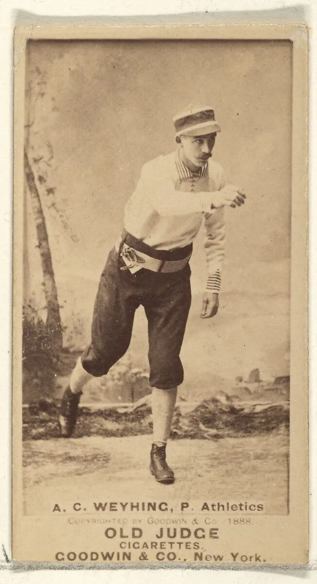 A.C. Weyhing, Pitcher, Philadelphia Athletics, from the Old Judge series (N172) for Old Judge Cigarettes — Goodwin & Company