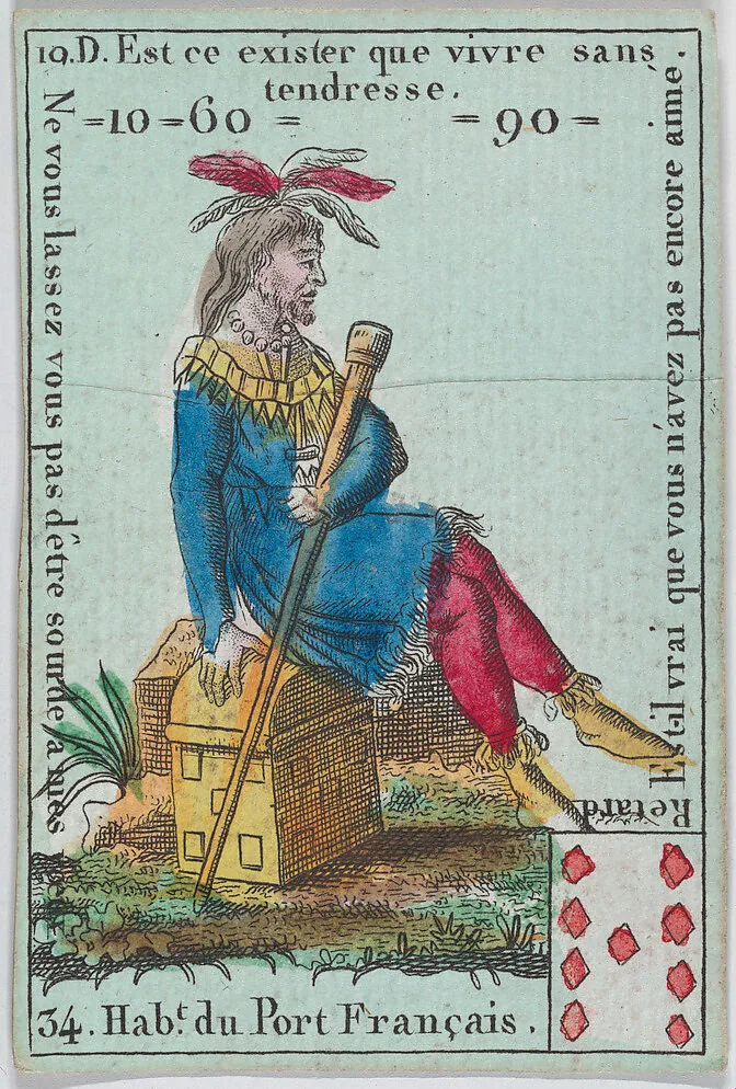 Hab.t du Port Francais from playing cards "Jeu d'Or" — Anonymous, French, 18th century