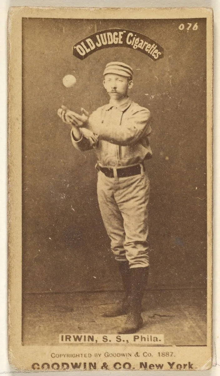 Arthur Albert "Doc" Irwin, Shortstop, Philadelphia, from the Old Judge series (N172) for Old Judge Cigarettes — Goodwin & Company