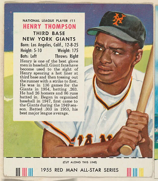 Henry Thompson, from the Major League Baseball series (T235), issued by Red Man Chewing Tobacco — Red Man Chewing Tobacco