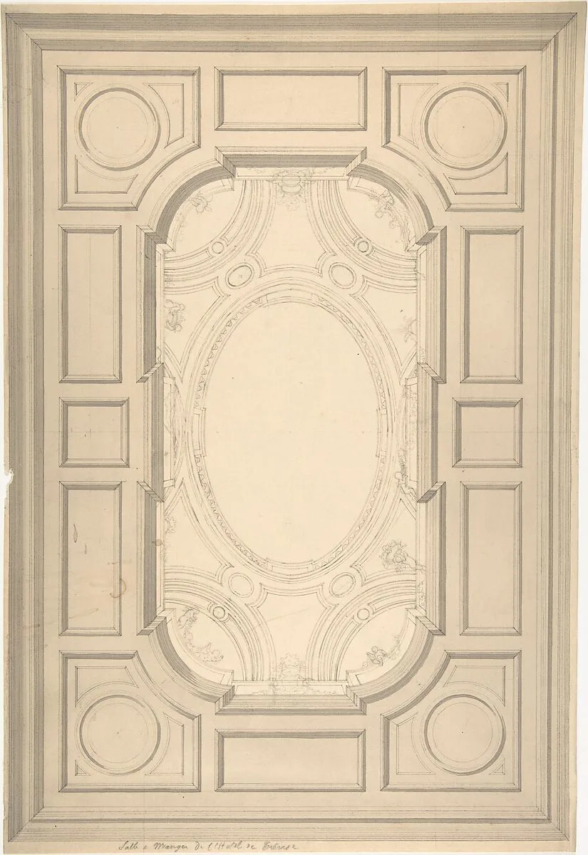 Design for Trompe L'Oeil Ceiling for Dining Room, Hôtel de Trévise — Jules-Edmond-Charles Lachaise|Eugène-Pierre Gourdet