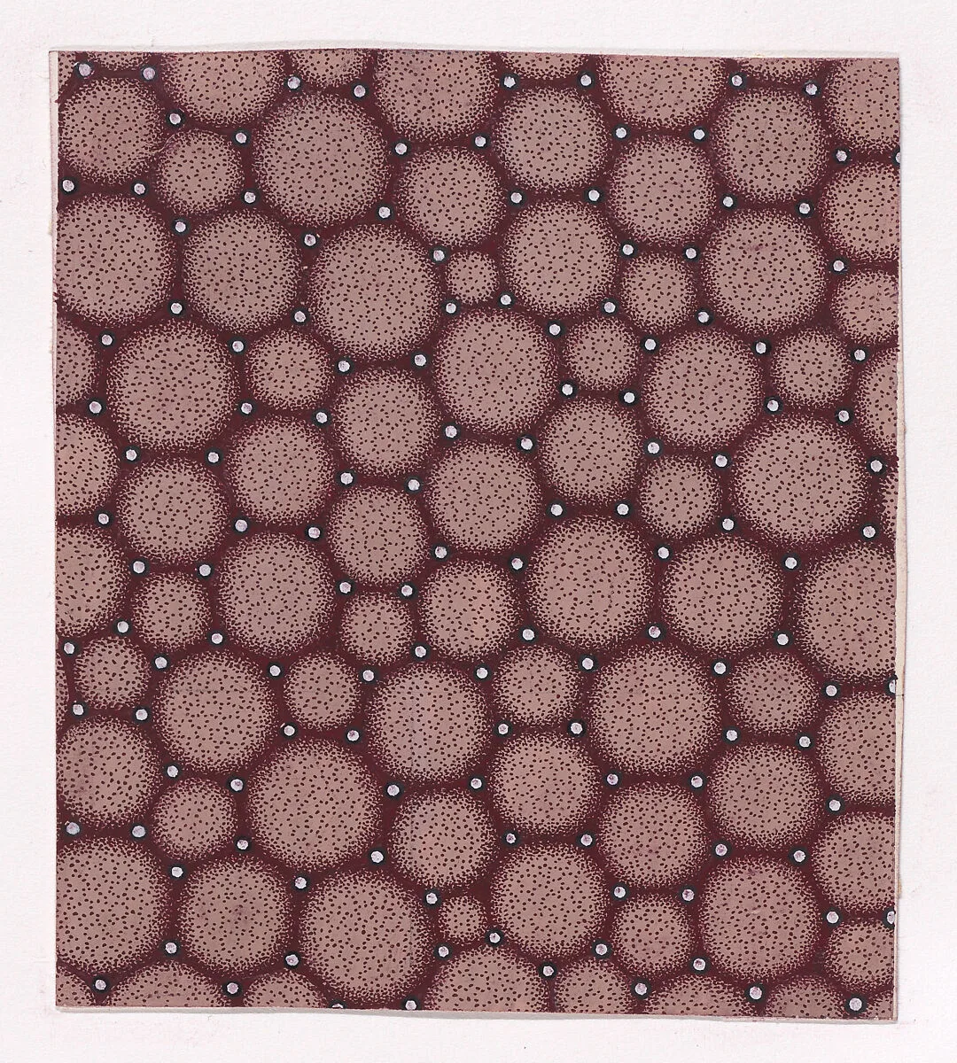 Textile Design with a Seamless Pattern of Circles and Pearls — Anonymous, Alsatian, 19th century