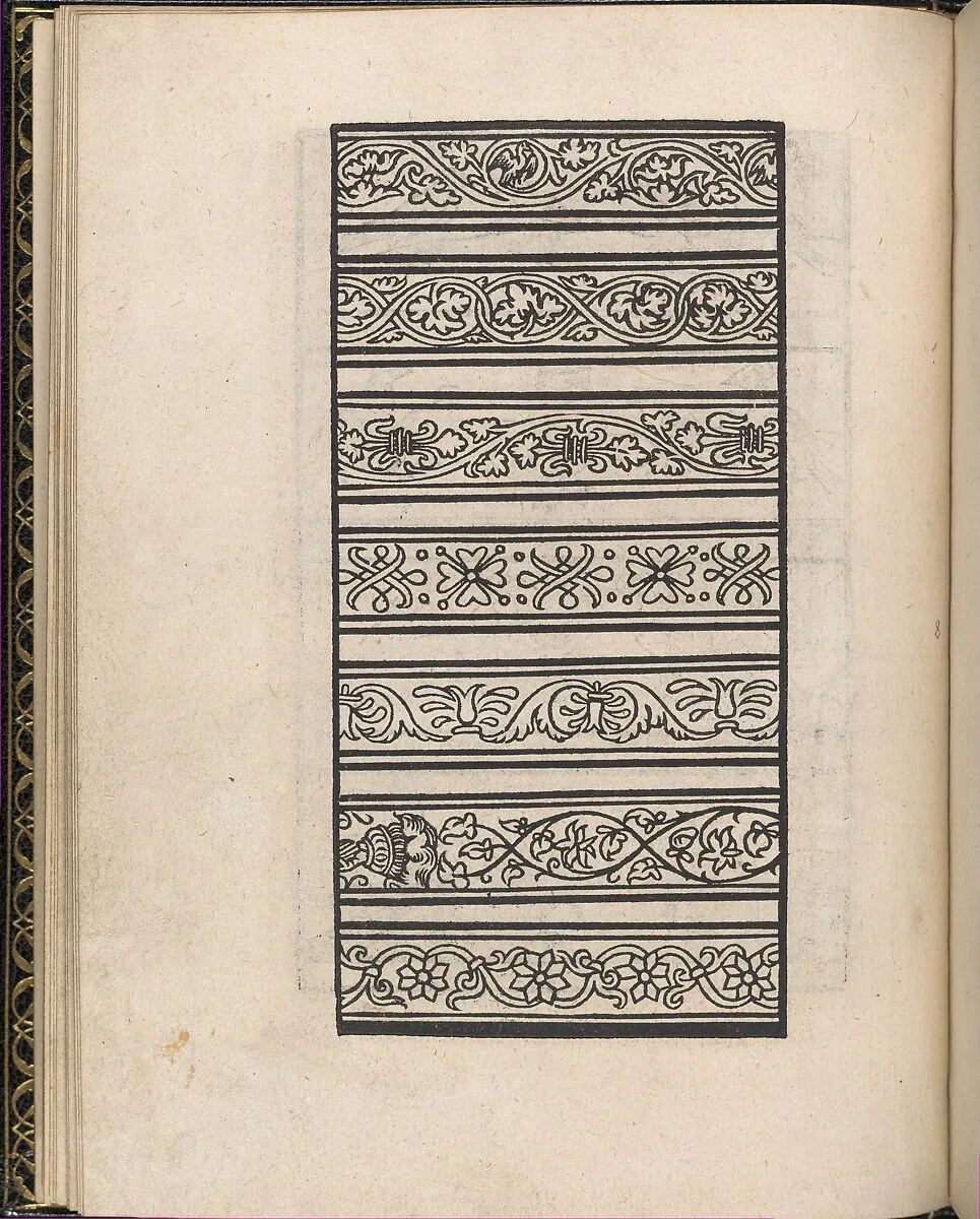 Page from Ein new kunstlich Modelbuch...(Page 8v) — Peter Quentel
