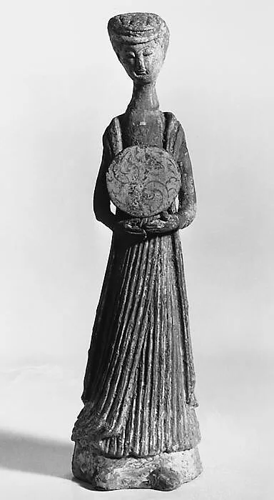 隋 陶持鼓女楽伎俑|Female musician with a drum — Unknown