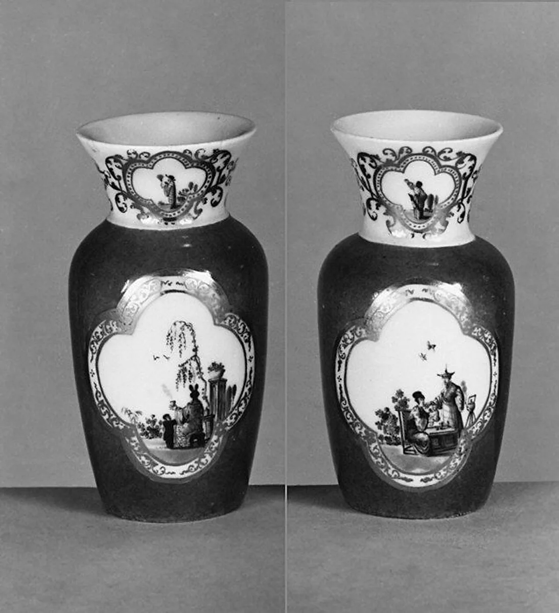 Pair of miniature vases — Meissen Manufactory